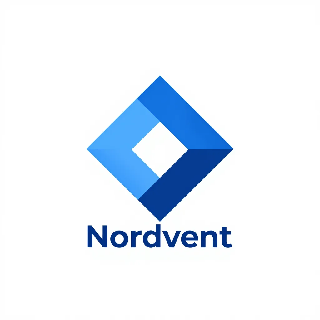 Логотип IT-компании Nordvent: геометричный синий ромб из трёх граней